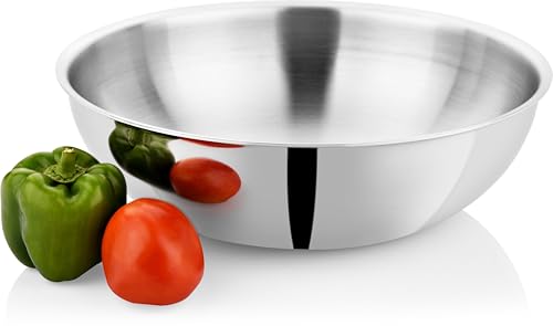 Image of Bhalaria Triply Tasla 32CM | 4.5L Capacity | Gas & Induction Compatible | 2X Faster Heating | Easy to Clean | Less Oil Use | 100% Food Safe | Heavy Duty Extra Large Kitchen Cookware
