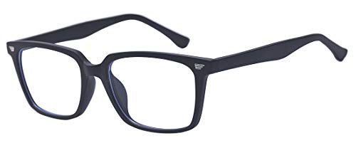 Outray Blue Light Blocking Glasses Vintage Nerd Square Keyhole Design Eyeglasses Frame for Women Men Matte Black