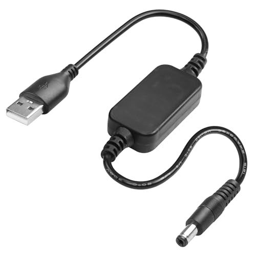 CERRXIAN 1FT DC 5V to DC 12V USB Voltage Step Up Converter Cable,Power Adapter Cable with DC 5.5 x 2.1mm Jack,USB 5V 2A to DC 12V 0.8A Cable