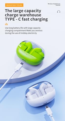 Image of G2 Transparent Earbuds 30 Hours Playtime, Bluetooth 5.3 + ENC, 13mm HD BASS Drivers, IPX5 Sweat-Proof,Built-in Mic for Android & iOS