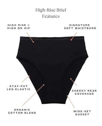 Subset Women's Organic Cotton High-Rise Brief 3-Pack,All Day Comfort, Natural Knickey Briefs, Breathable Underwear for All3