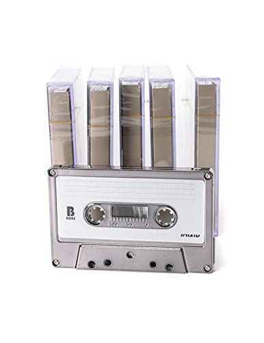 FYDELITY-Blank Audio Cassette Tape for Recording C-60 Minute Normal Bias 5 Pack Mix Tapes:Pewter Chrome