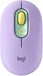 Logitech POP bezprzewodowa myszka - custom emoji, technologia SilentTouch, precyzja przewijania, kompaktowy design, Bluetooth, obsługa wielu urządzeń, zgodność OS - Daydream