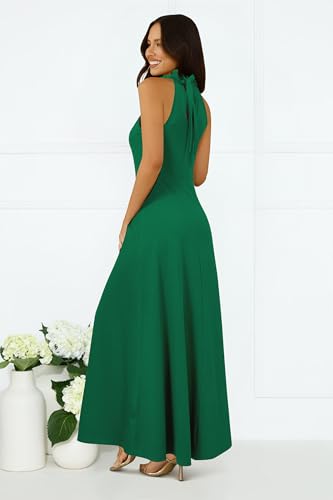 Image of STYLEWORD Women's Summer Floral Halter Maxi Dress Vacation Semi Formal 2026