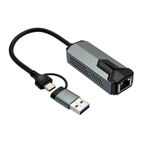 Adaptateur Ethernet USB C RJ45 5000Mbps en aluminium pour pc portable