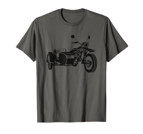 Sidecar Motorcycle | Camiseta de moto vintage de 3 ruedas Camiseta