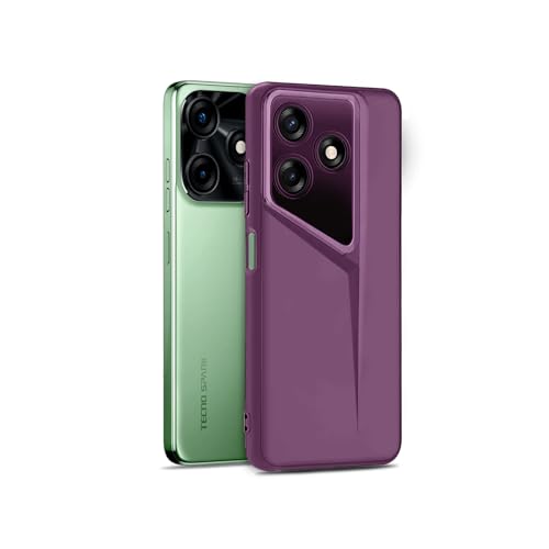Image of Amazon Brand - Solimo Ultra-Thin Blade Runner Series Matte Finished Camera Protection Soft Back Cover for Tecno Spark 10 | Tecno Spark 10C - Purple