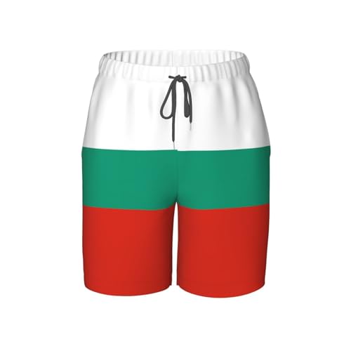 Bulgarian Flag Youth Beach Pants, Soft and Breathable, with Drawstring Waist, Suitable for Sports and Leisure.