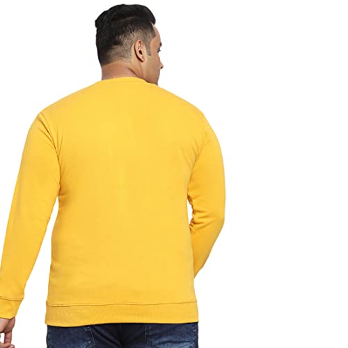 Image of Bewakoof Men's Solid Regular Fit Full Sleeve Round Neck Fleece Plus Size Sweatshirt
