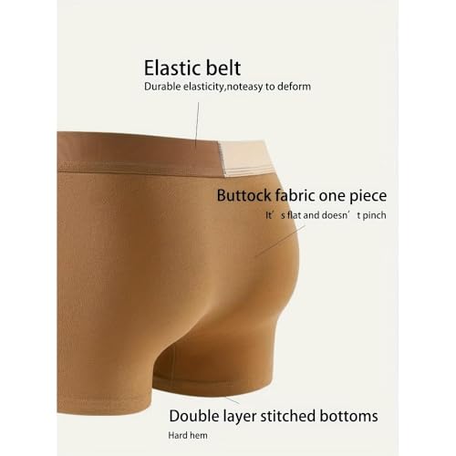 Calzoncillos tipo bóxer de algodón para hombre ropa interior cómoda de color sólido 4