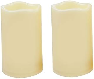 iZAN Outdoor Indoor Flameless Candles with Timer Waterproof Plastic Realistic Flickering Battery Operated