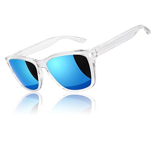 LINVO Lunettes de Soleil Homme Femme Polarisées Miroir, Lunettes de Conduite Transparente Avec Protection UV400