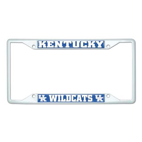 FANMATS 43508 University of Kentucky Wildcats License Plate Frame - White – Easy Installation on Truck, SUV, Car - Ideal Gift for Die Hard NCAA Fan