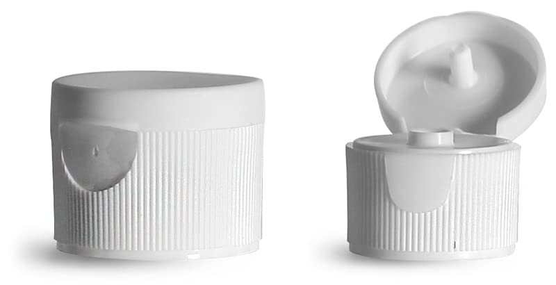 24/410 White Ribbed Snap Top Caps