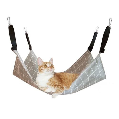 Katzenhängematte, Haustierkäfig-Hängematte, Haustier Hängematte, Katzenschaukel, mit Verstellbaren Trägern, Geeignet für Haustiere mit Einem...