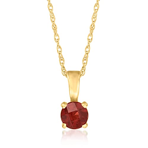 Pure Collection by Ross-Simons 0.28 Carat Garnet Pendant Necklace in 14kt Yellow Gold