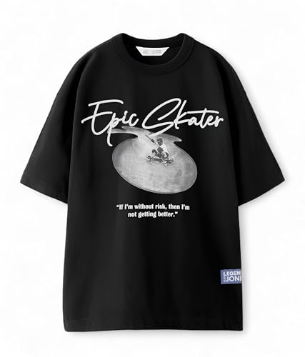 Image of Alan Jones Clothing Boys Oversized Cotton Printed T-Shirt | Round Neck, Short Sleeves, Casual Wear