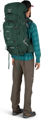 Osprey Aether Plus 70L Men's Backpacking Backpack, Axo Green, L/XL