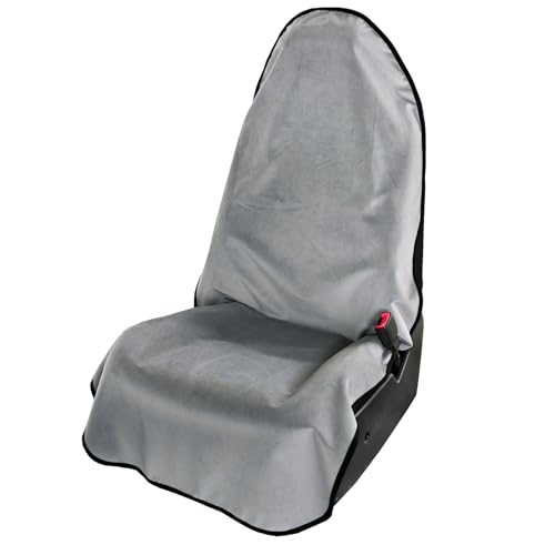 Image of Leader Accessories Grey Car Seat Cover Front Seats Protector for Gym Workout,Running,Swimming,Beach and Hiking,Waterproof Velvet Bucket Seat Cover for Car Trucks SUV Jeep