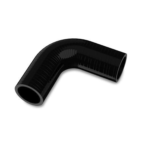 Endure 90 Degree Elbow Coupler Silicone Hose 4-Ply, 1.5-Inch(38mm), Couplers for High Performance Vehicles, Intake Piping, Length(102mm), Thickness (5mm), Automotive Silicone Hose - Black