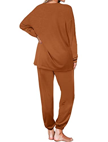 Image of Aloodor Sweatsuit for Women 2 Piece Outfits for Womens Crewneck Sweatshirts Pullover