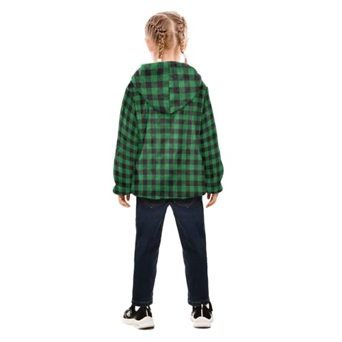 GuoChe Green Black Small Plaid Fleece Jacket Toddler Boy4