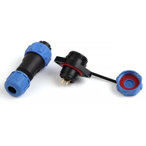 Conector de brida SP13 aviación de 2 pines con protección impermeable IP68 8