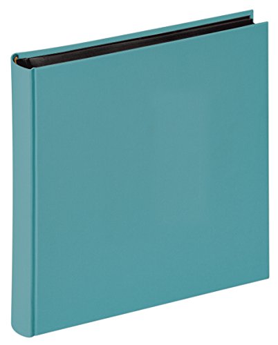 Walther Design Fun Book Bound Album for 100 Black Pages, Textured Paper, Petrol Green (Plain Cover), 30 x 30 x 5 cm