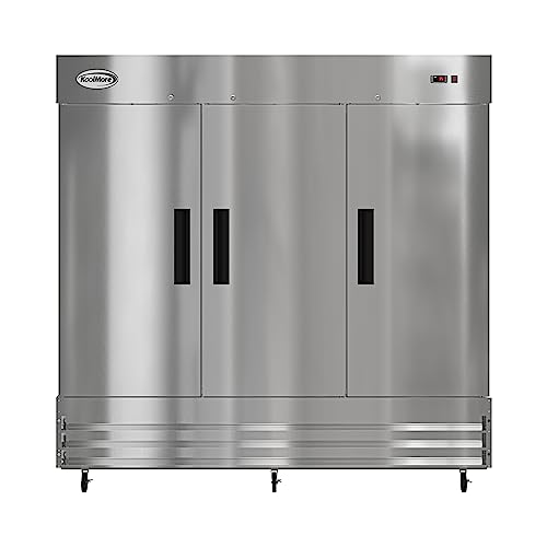 Image of KoolMore 80 in. Three-Door Stainless Steel Upright Commercial Reach-in Refrigerator, ETL LISTED - 72 cu. ft. (RIR-3D-SS)