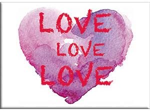 Officially Licensed & Trademarked Products Lennon And Mccartney Love Love Love - Licensed Exclusive Artwork, Fridge Magnet, 2.5" X 3.5"