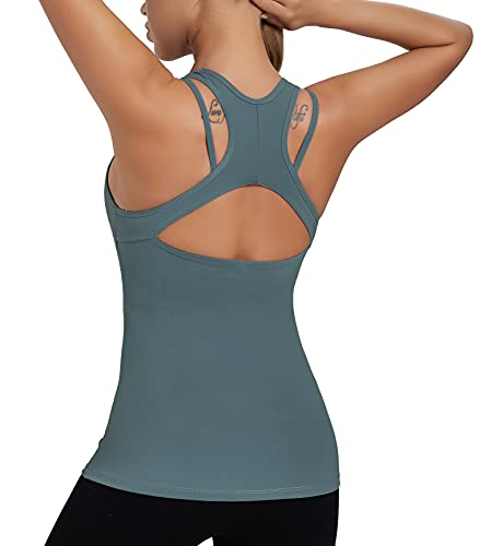 Image of RUNNING GIRL Tank Tops with Built in Bras,Workout Racerback Tank Tops for Women Athletic Yoga Top