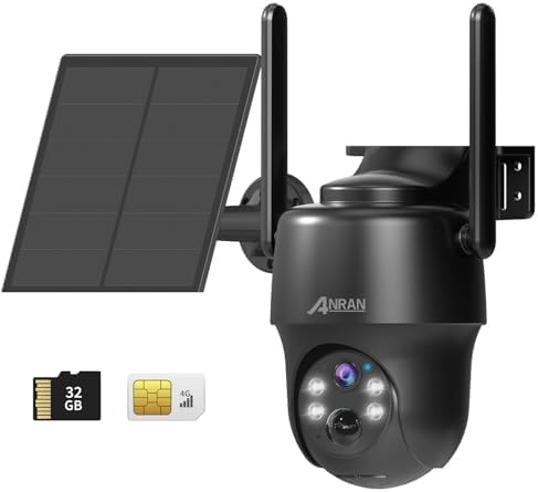 ANRAN 3G/4G LTE C&aacute;mara Vigilancia Exterior con SIM, 2K HD 4G Sola...