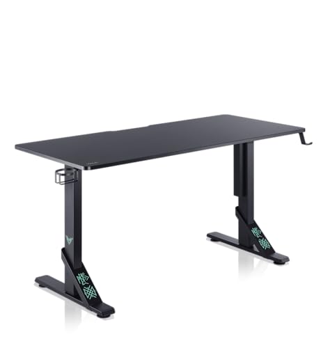 VALK Skuld - Mesa Gaming 136x60cm, Altura Regulable, Gestión de C...