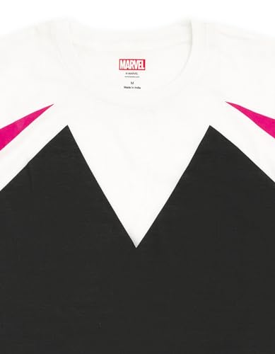 Marvel Spider-Verse Little Girls' Costume Short Sleeve Graphic Tee White Ghost 7-8 - image 4