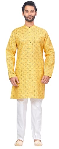 Image of Studio Shringaar Men's Cotton Relaxed Fit Straight Kurta