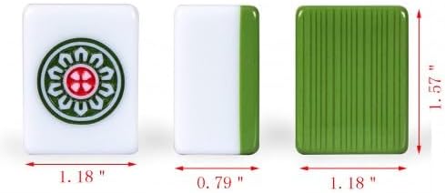 Miniatura 7 de FixtureDisplays Juego de mahjong chino auténtico sin código numérico 1.6 "azulejos altos Mah-Jong incluye un espacio en blanco con caja de aluminio