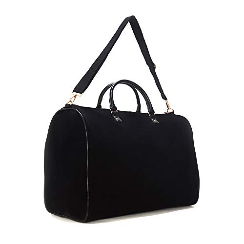 Lulu Dharma Suede Weekender Bags for Women (20L x 14H x 10W Inches) Luxury Suede Travel Duffle Bag with Vegan Leather Handles - Carry-On Luggage with Durable Zipper and Shoulder Strap