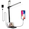 Semlos LED Desk Lamp, Eye-Caring Table Lamps, 5 Lighting Modes & 5 Brightness Levels, Dual-Head, Touch Control, Dimmable Desk Light for Home Office, Reading, Black