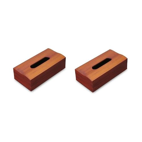 木目塗り ティッシュボックス ブラックチェリー 2個組 タツクラフト [Tk353]
