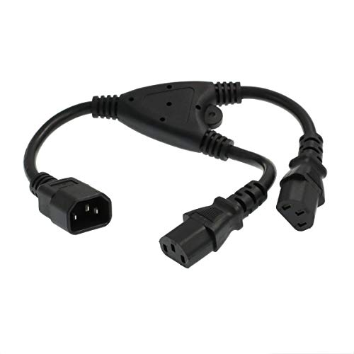 HangTon UPS PDU Computer PC Power Splitter Cord C14 à 2 x C13 10A 250V Rallonge 12 '' (c14-2xc13) Cover