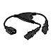 Produktbild HangTon UPS PDU Computer PC Stromverteilerkabel C14 zu 2 x C13 10A 250V Verlängerungskabel 12 '' (c14-2xc13)