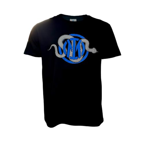 Inter T-Shirt Snake Logo Nera Camiseta Hombre, Azul, L Unisex Adulto