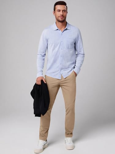 JMIERR Men's Classic-Fit Casual Cotton Twill Pant Water-Repellent Stain-Resistant Stretch Chino Pants4