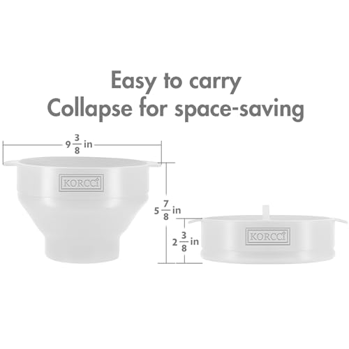 Image of The Original Korcci Microwaveable Silicone Popcorn Popper, Microwave Popcorn Popper, Collapsible Microwave Popcorn Maker Bowl, No Oil Required, Use In Microwave, Dishwasher Safe (White) (Pack of 2)