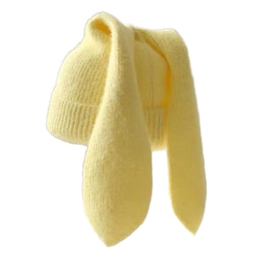 Bonnet avec oreilles de lapin pour femme et homme tricoté en taille unique