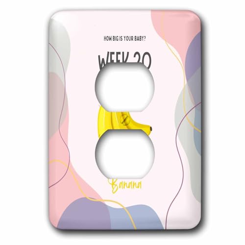 3dRose Image of Banana how big is your baby week 20 - Light Switch Covers (lsp-388472-6)