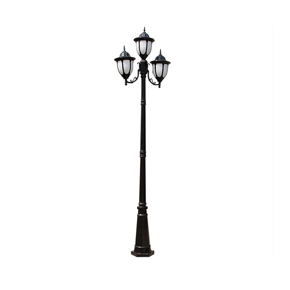 QUSYZD 230Cm 3-Light Outdoor Lamp Post Light Waterproof Pillar Lamp Aluminum Garden Column Lights Villa Lawn Lamp Courtyard Decoration Street Lights Rustproof High Pole Lights,Height 230cm