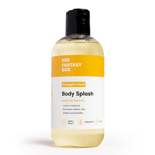 Her Fantasy Box | Body Splash Hydrating Body Oil (Pineapple Creme) - Moisturizing, Non-Greasy Formula for Soft, Smooth Skin - All-Natural, Lightweight & Nourishing
