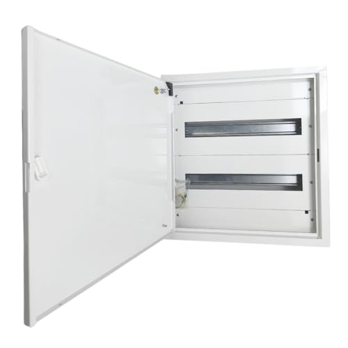 Doktorvolt Scatola di distribuzione a parete, scatola di fusibili, scatola di distribuzione, alloggiamento in metallo, 36 moduli, 2 file, con porta, bianco, IP30, IK07, per installazione in casa Doktorvolt Scatola di distribuzione a parete, scatola di fusibili, scatola di distribuzione, alloggiamento in metallo, 36 moduli, 2 file, con porta, bianco, IP30, IK07, per installazione in casa