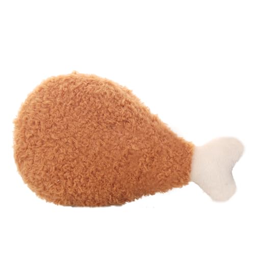 Ushang Pet Plush Fried Chicken Interactive Dog Toy Fun Fast Food Themed Chew Toy for Dogs Funny Plush Squeaky for Dog Birthday Toys